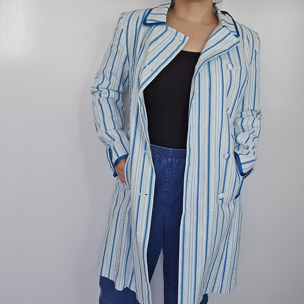 Vintage Diane Von Furstenberg Silk Assests Size 8 Cotton Lightweight Trench Coat